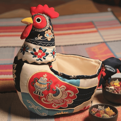 Aufbewahrungskorb für Hühner aus Patchwork-Baumwolle - image 3
