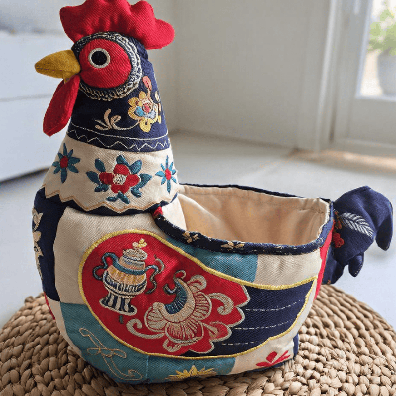 Aufbewahrungskorb für Hühner aus Patchwork-Baumwolle - image 6