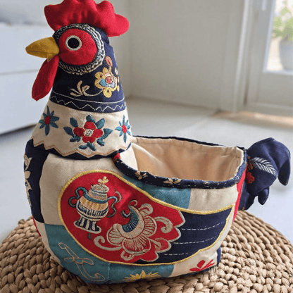 Aufbewahrungskorb für Hühner aus Patchwork-Baumwolle - image 6
