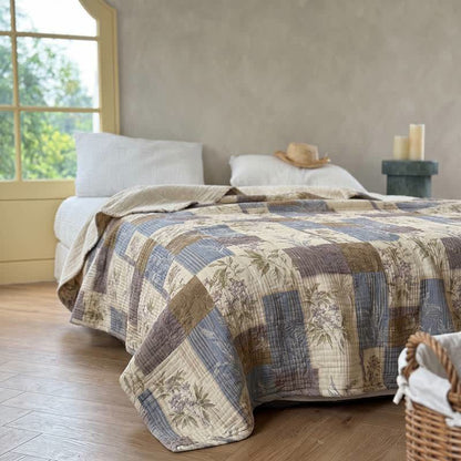Vintage Patchwork-Baumwoll-Tagesdecke - image 1