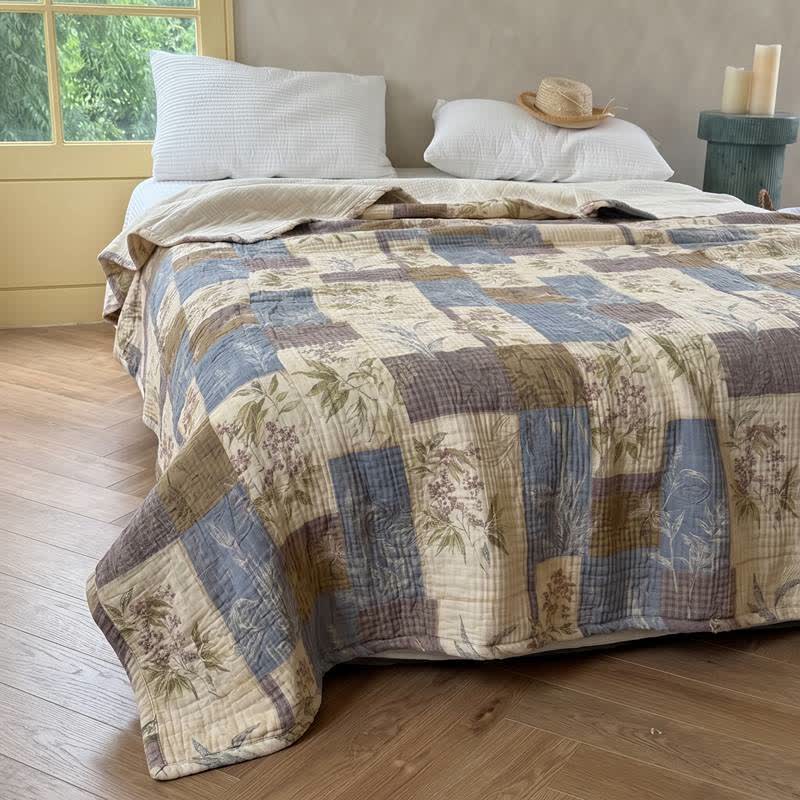 Vintage Patchwork-Baumwoll-Tagesdecke - image 2