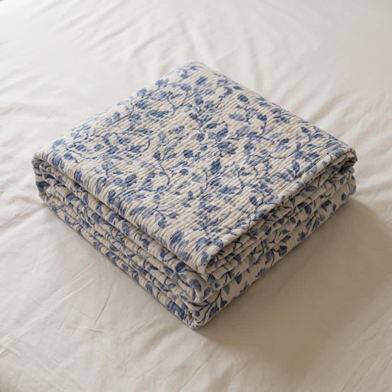 Tagesdecke aus Baumwolle mit nordischem Blattmuster - image 7