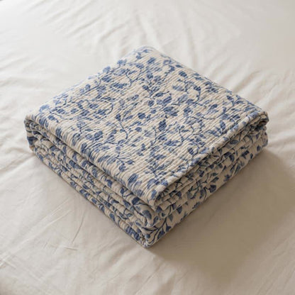 Tagesdecke aus Baumwolle mit nordischem Blattmuster - image 7