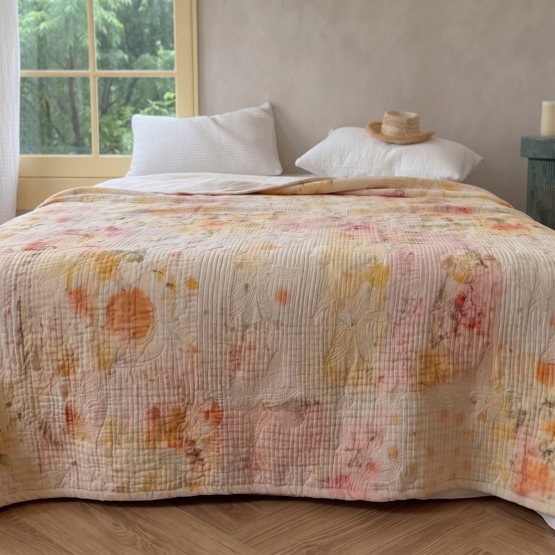 Tagesdecke „Sunwashed Bloom“ aus gesteppter Baumwolle - image 2