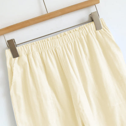 Einfarbiger Rüschen-Baumwollpyjama mit Camisole - image 25