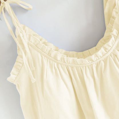 Einfarbiger Rüschen-Baumwollpyjama mit Camisole - image 20