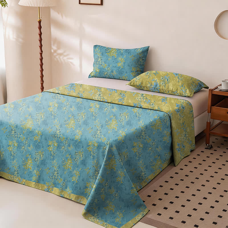Wendbare Tagesdecke aus Baumwolle mit Vintage-Blumenmuster - image 1