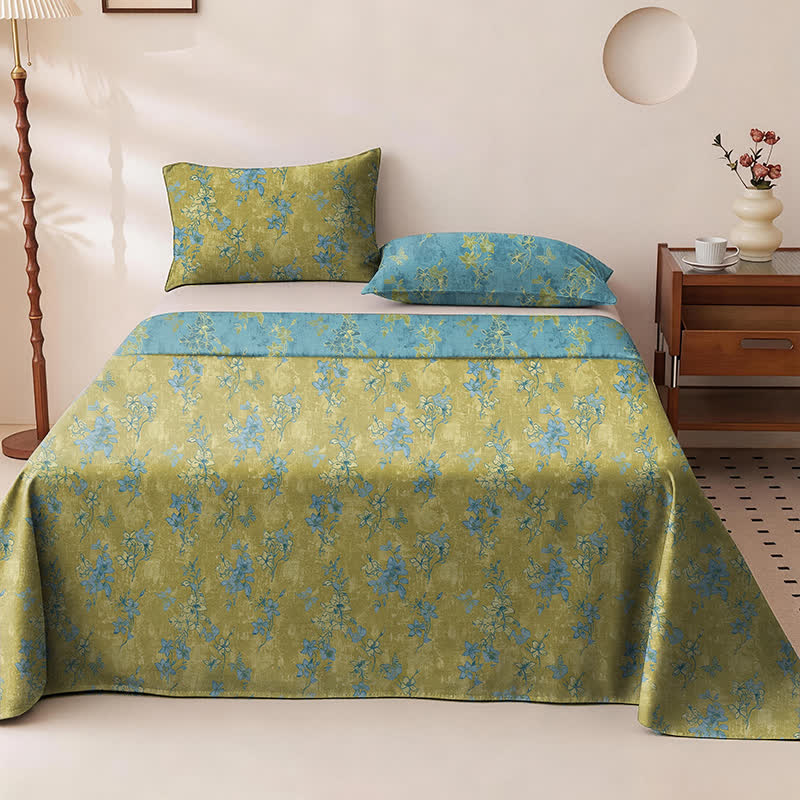 Wendbare Tagesdecke aus Baumwolle mit Vintage-Blumenmuster - image 4