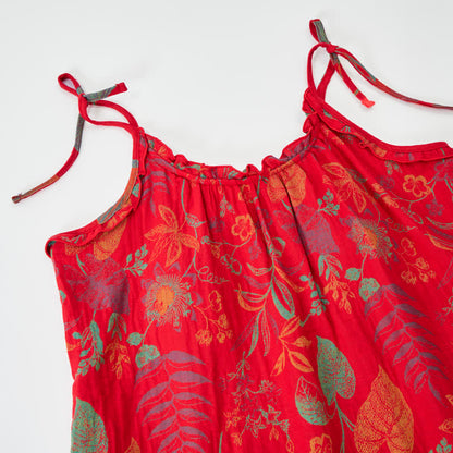 Retro-Loungewear-Set aus Baumwolle mit rotem Blattmuster - image 2