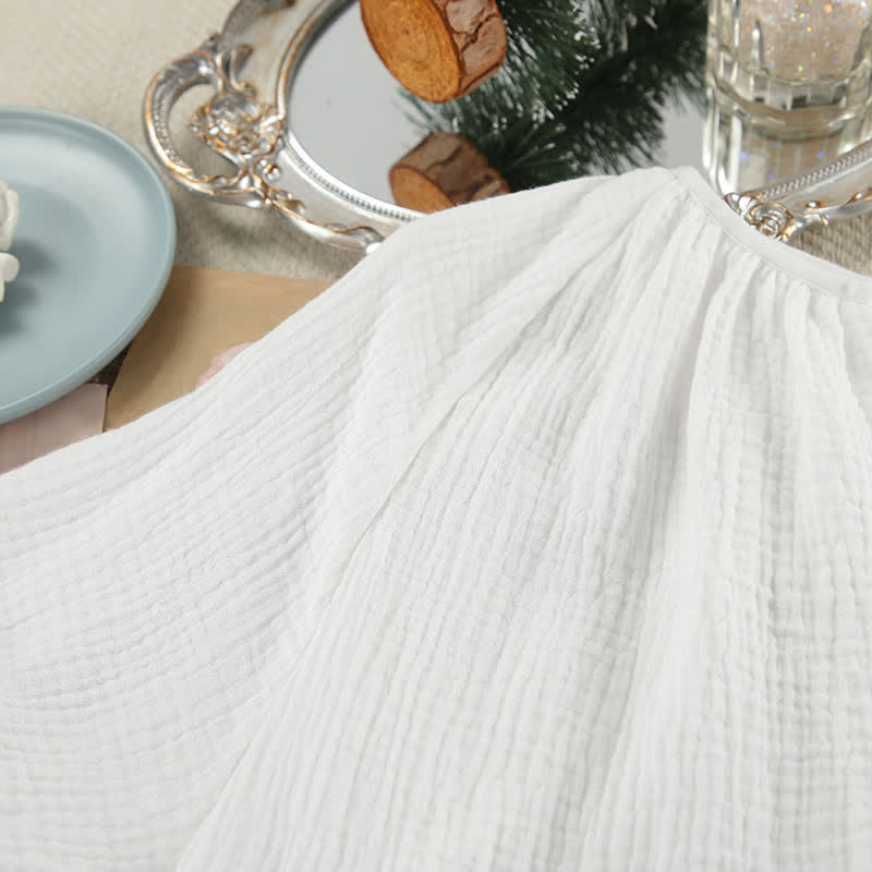 Loungewear-Set aus weißem Baumwollgaze - image 5