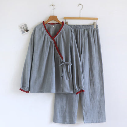Loungewear-Set aus Baumwolle mit seitlichen Bindebändern - image 6