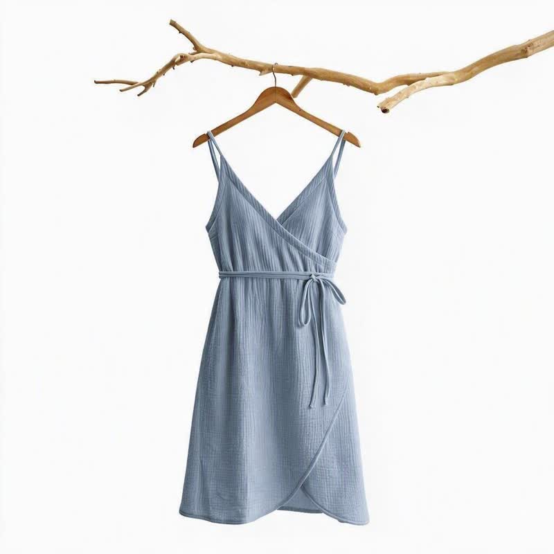 Unifarbenes ärmelloses Loungekleid - image 7