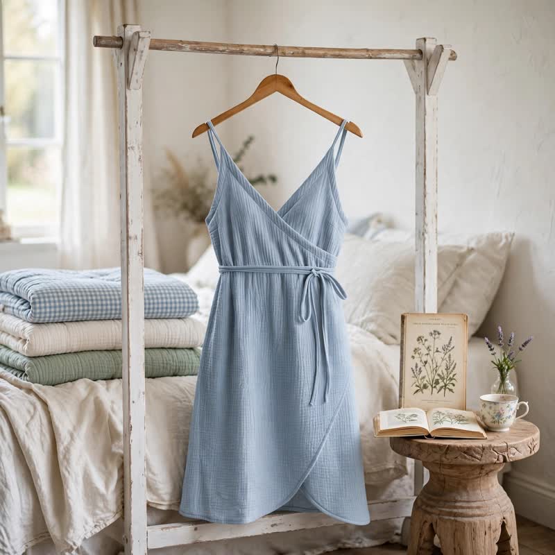 Unifarbenes ärmelloses Loungekleid - image 8