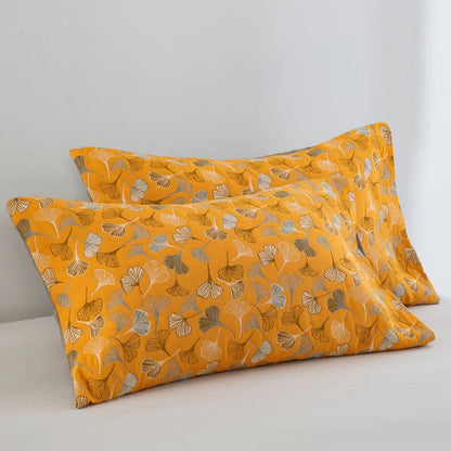 Wendbare Baumwolldecke „Golden Ginkgo“ - Orange - 51cm x 91cm - 2 Kissenbezüge - image 7