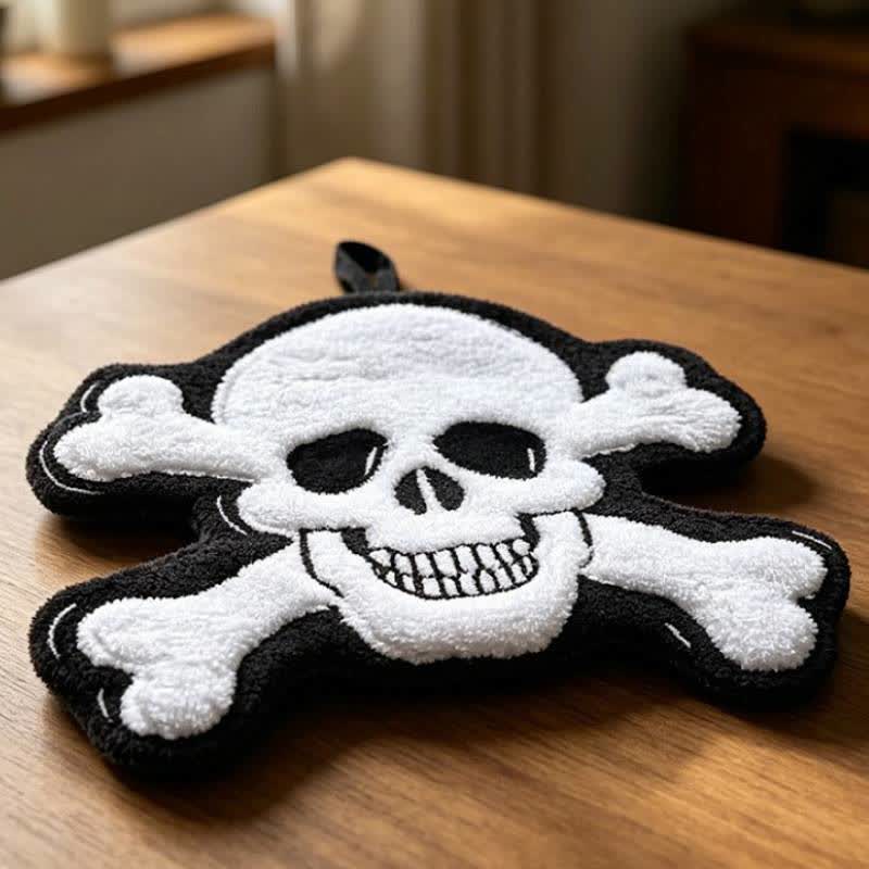 Gothic-Totenkopf-Fleece-Handtuch zum Aufhängen - image 2