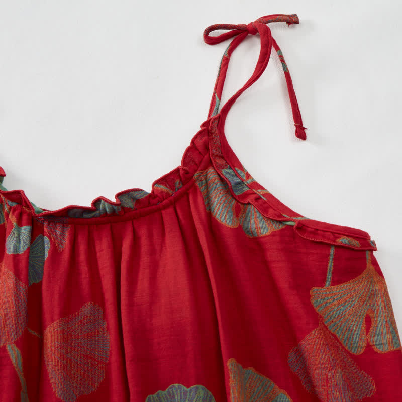 Maxikleid mit Ginkgoblatt-Schnittmuster - image 4