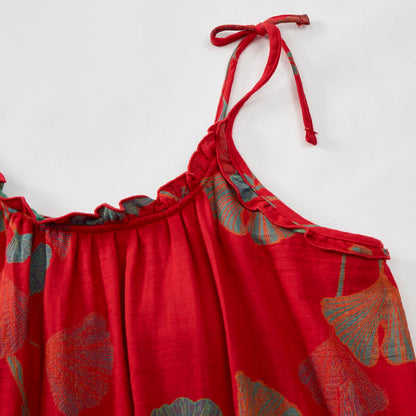 Maxikleid mit Ginkgoblatt-Schnittmuster - image 4