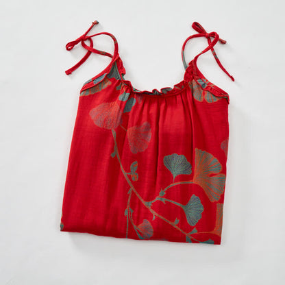 Maxikleid mit Ginkgoblatt-Schnittmuster - image 2
