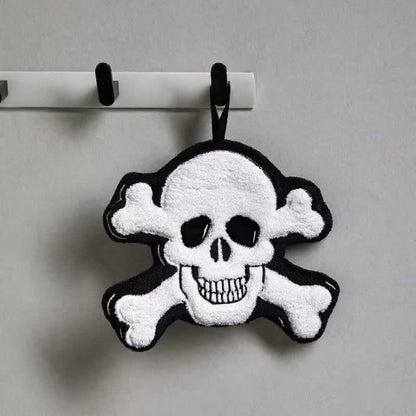 Gothic-Totenkopf-Fleece-Handtuch zum Aufhängen - Gekreuzte Knochen - 3 Stück - image 1