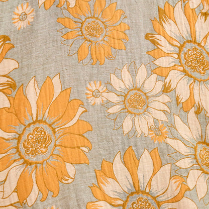 Vintage Sonnenblumen-Baumwollkimono-Bademantel - image 13