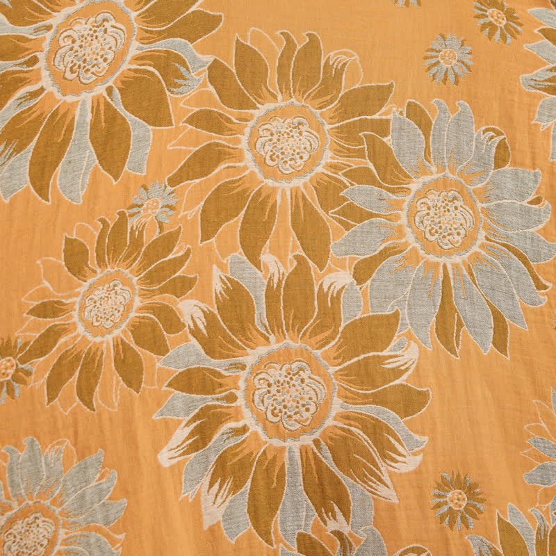 Vintage Sonnenblumen-Baumwollkimono-Bademantel - image 6