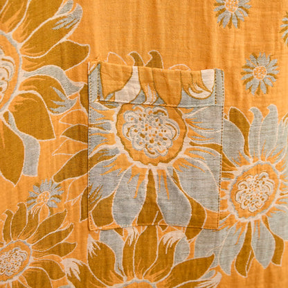 Vintage Sonnenblumen-Baumwollkimono-Bademantel - image 5