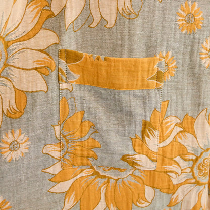 Vintage Sonnenblumen-Baumwollkimono-Bademantel - image 12