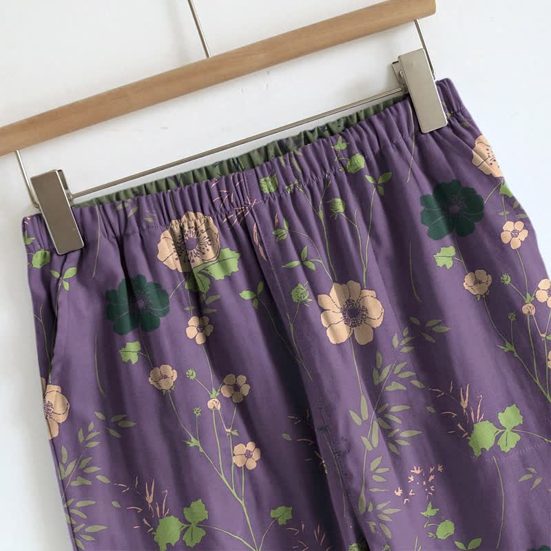 Vintage-Pyjama-Set mit Blumenmuster: Top und Hose - image 6