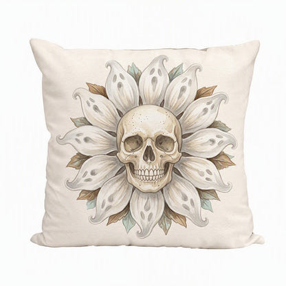 Plüschkissen mit Geister-Sonnenblumen-Totenkopf - image 2