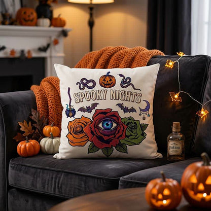 Halloween-Augapfel-Rose-Gothic-Zierkissen - Weiß - Cover + Einleger - 45cm x 45cm - image 4