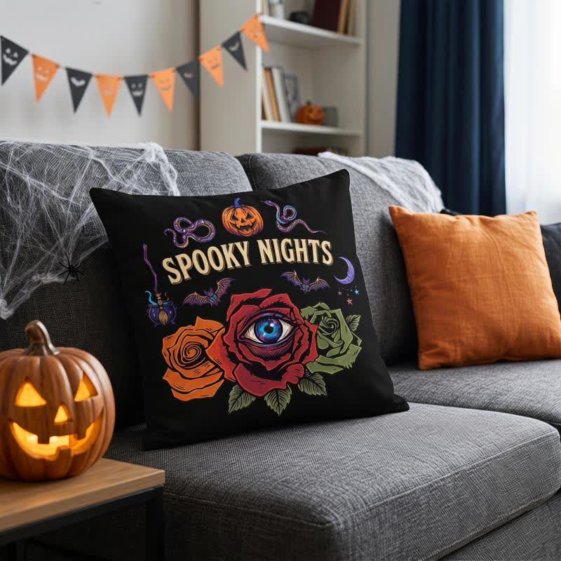 Halloween-Augapfel-Rose-Gothic-Zierkissen - image 1