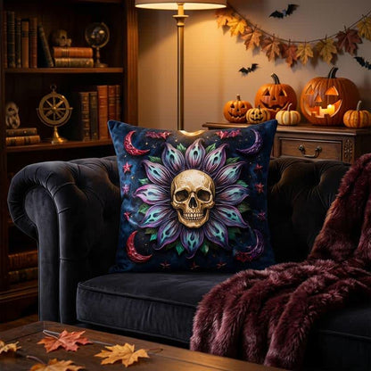 Kissenbezug mit gotischem Totenkopfmotiv - Cover + Einleger - 2 Stück - 45cm x 45cm - image 0