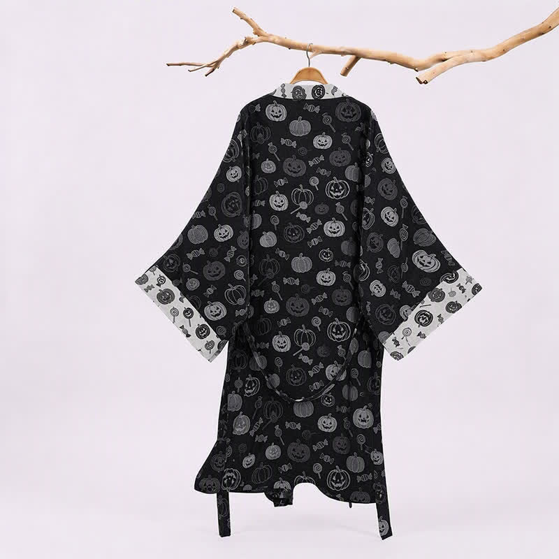 Halloween-Kürbis-Süßigkeiten-Baumwollkimono-Bademantel - image 1