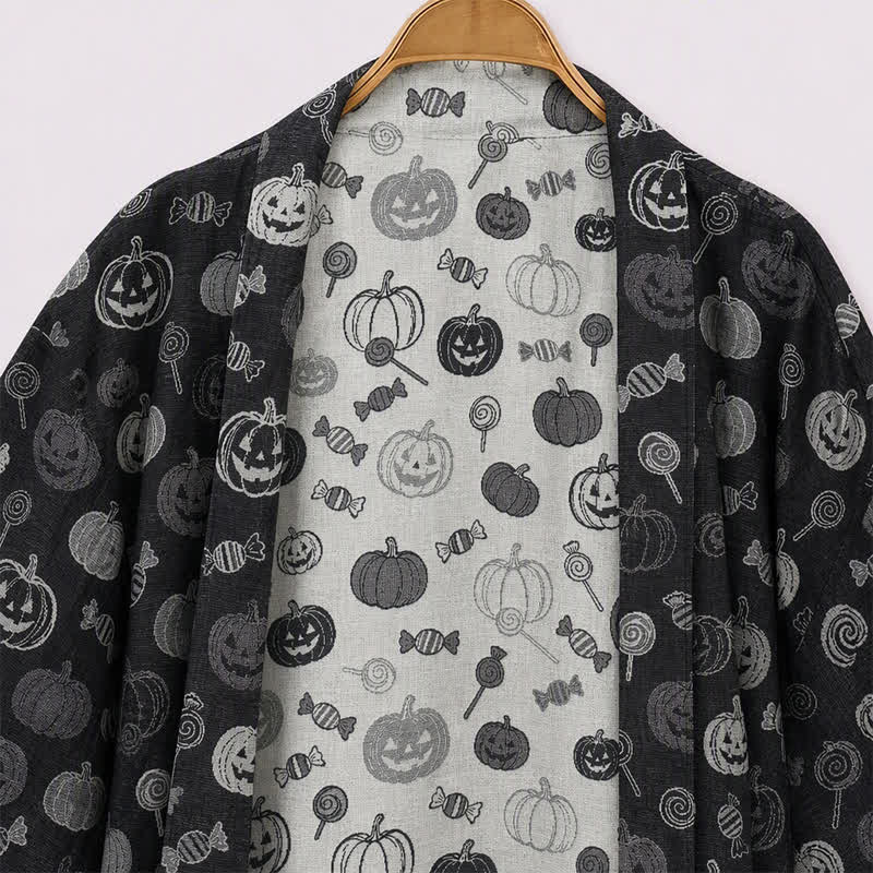 Halloween-Kürbis-Süßigkeiten-Baumwollkimono-Bademantel - image 3