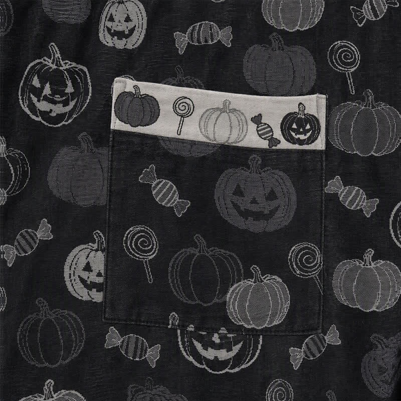 Halloween-Kürbis-Süßigkeiten-Baumwollkimono-Bademantel - image 4