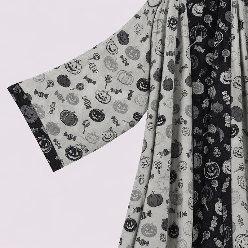 Halloween-Kürbis-Süßigkeiten-Baumwollkimono-Bademantel - image 7