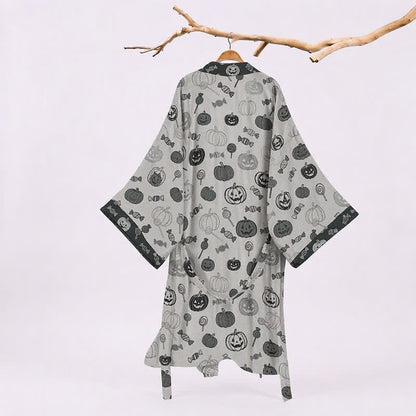 Halloween-Kürbis-Süßigkeiten-Baumwollkimono-Bademantel - image 6