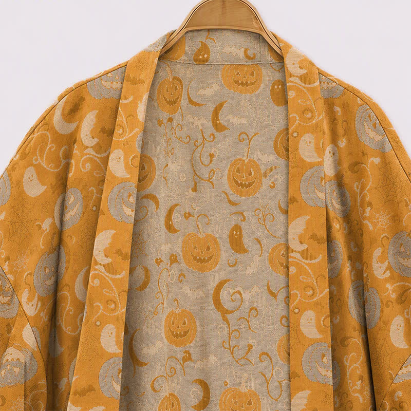 Halloween-Kimono-Bademantel mit Kürbissen und Geistern - image 3