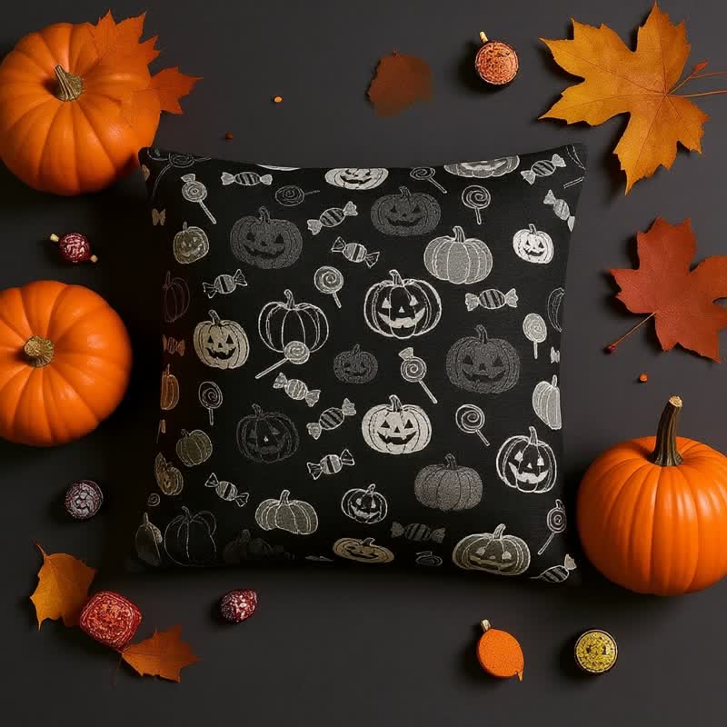 Halloween-Kürbis-Süßigkeiten-Baumwollkissen - image 2