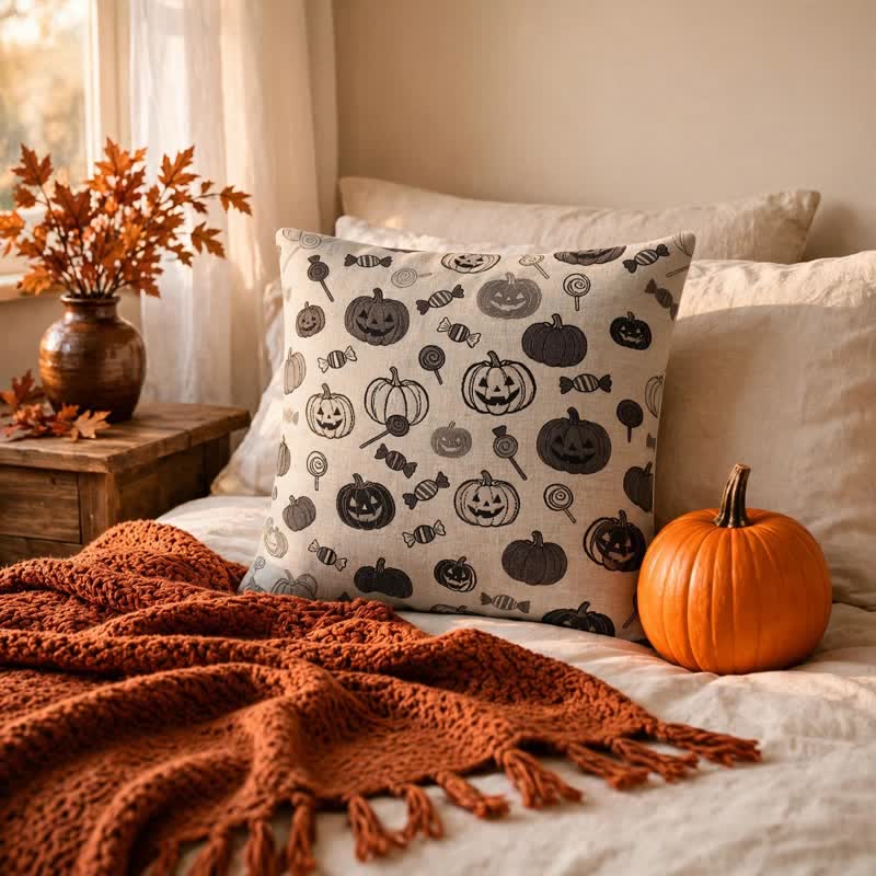 Halloween-Kürbis-Süßigkeiten-Baumwollkissen - image 7