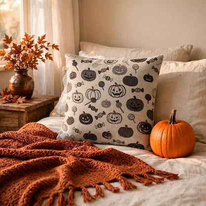 Halloween-Kürbis-Süßigkeiten-Baumwollkissen - image 7