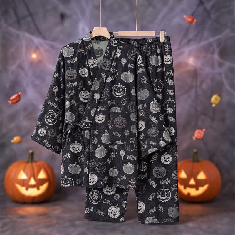 Kürbisbonbon-Baumwollkimono-Pyjama-Set - image 3