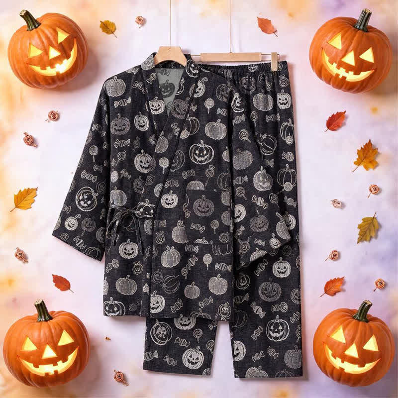 Kürbisbonbon-Baumwollkimono-Pyjama-Set - image 2