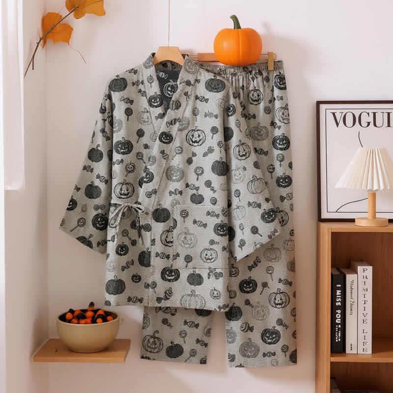 Kürbisbonbon-Baumwollkimono-Pyjama-Set - image 5