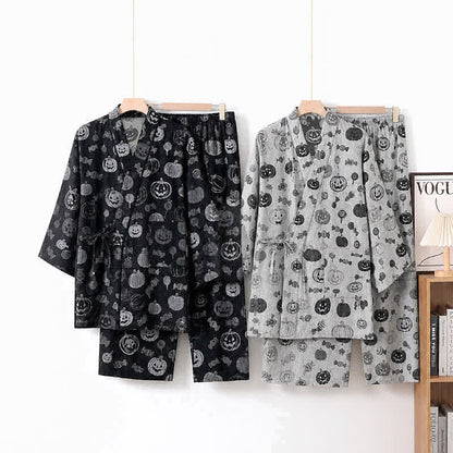 Kürbisbonbon-Baumwollkimono-Pyjama-Set - image 0