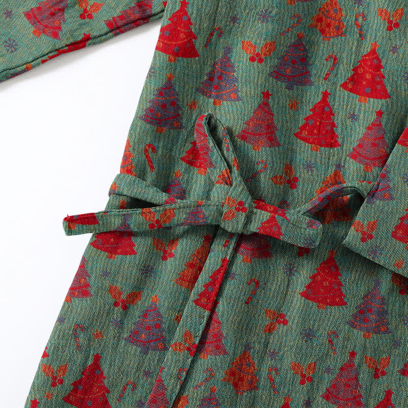 Weihnachtsbaum-Baumwollkimono-Loungewear-Set - image 6