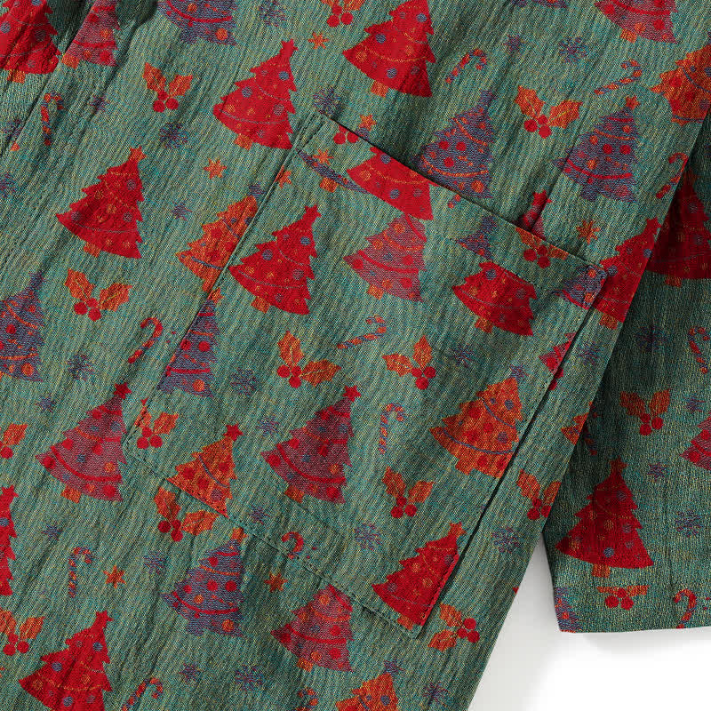 Weihnachtsbaum-Baumwollkimono-Loungewear-Set - image 7