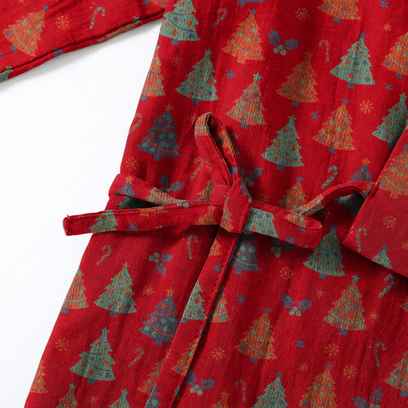 Weihnachtsbaum-Baumwollkimono-Loungewear-Set - image 13