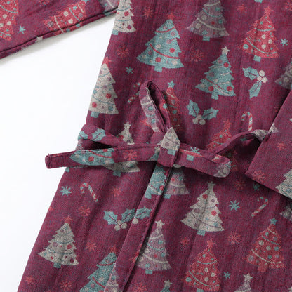 Weihnachtsbaum-Baumwollkimono-Loungewear-Set - image 21
