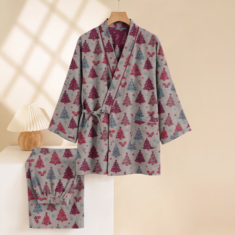 Weihnachtsbaum-Baumwollkimono-Loungewear-Set - image 28